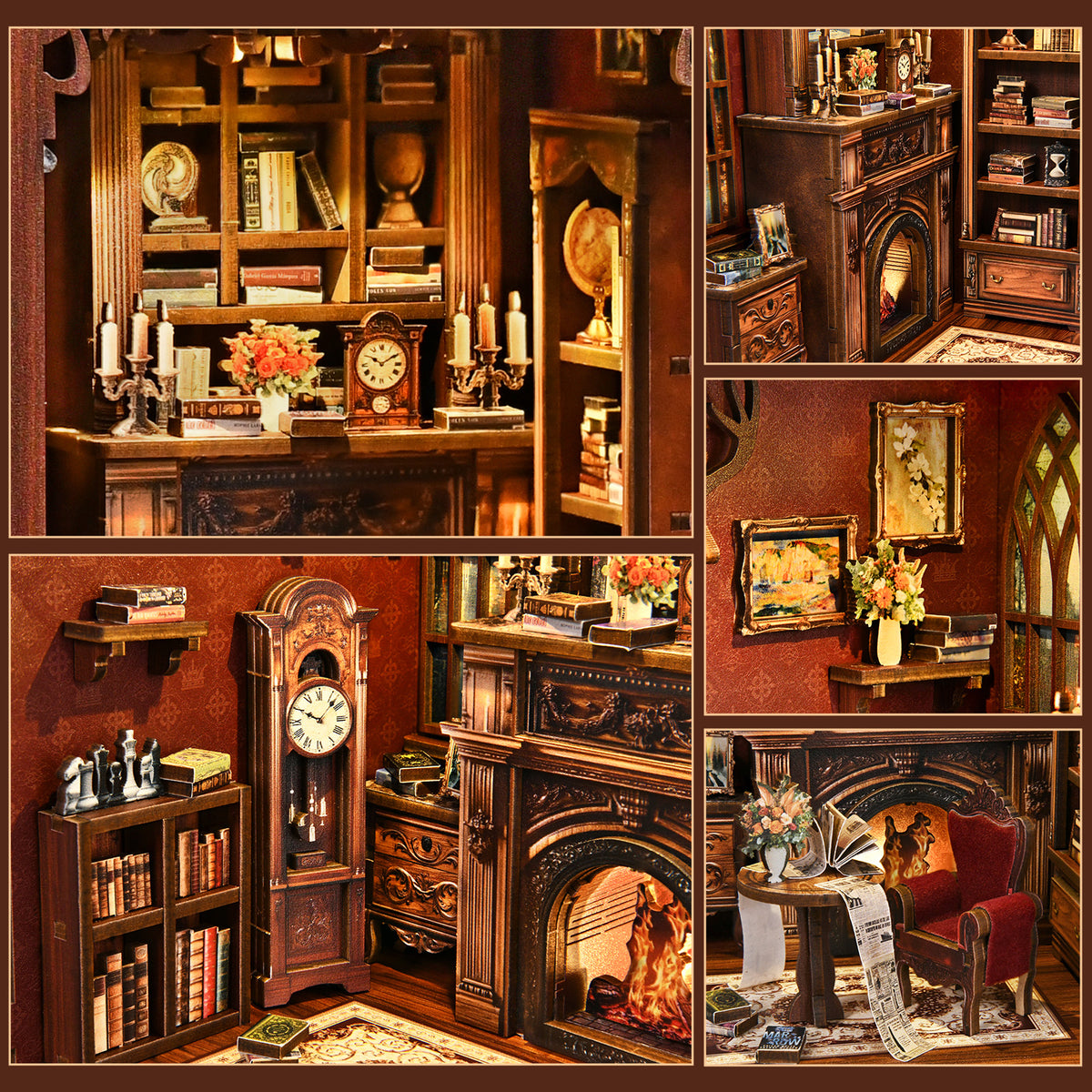 Reading room miniature | Twilight library kit