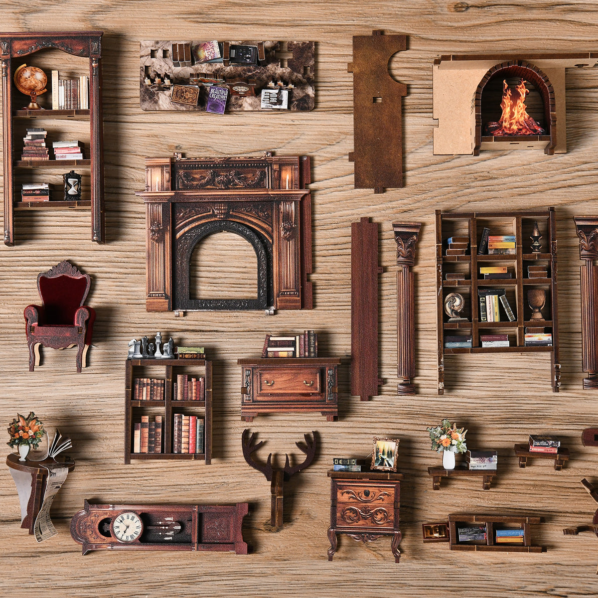 Reading room miniature | Twilight library kit