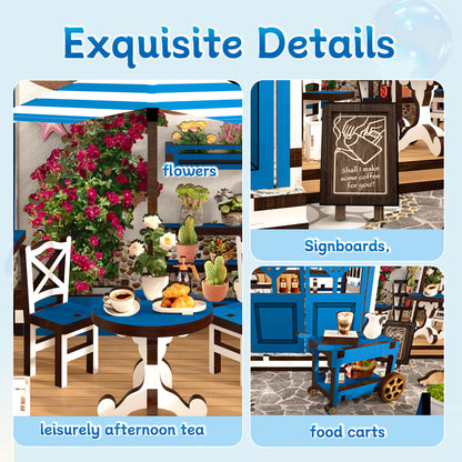 Aegean island terrace | Santorini sun coffee kit