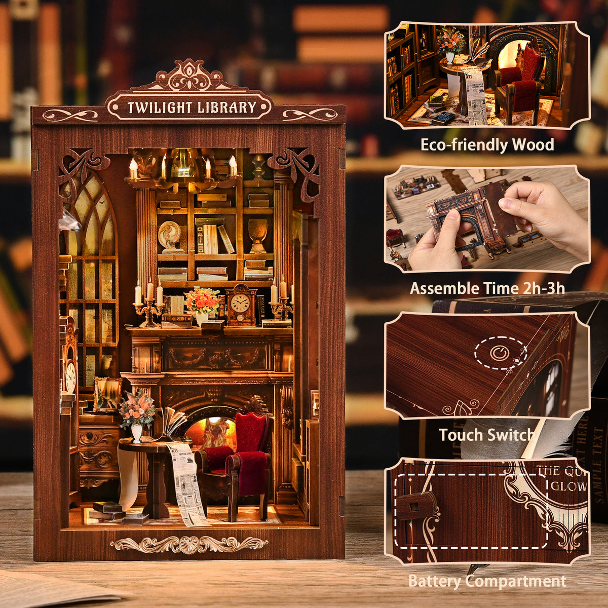 Reading room miniature | Twilight library kit