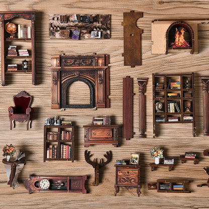 Reading room miniature | Twilight library kit