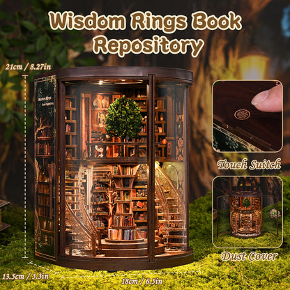 Circular archive of knowledge | Wisdom rings book repository kit