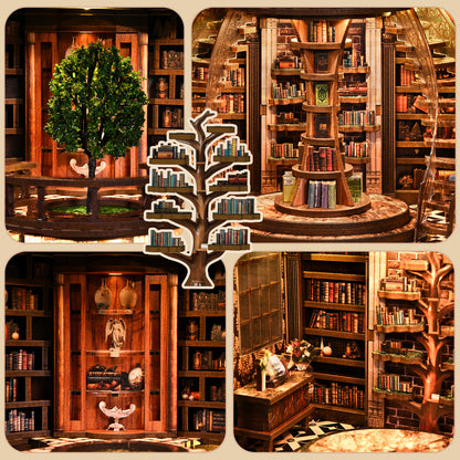 Circular archive of knowledge | Wisdom rings book repository kit