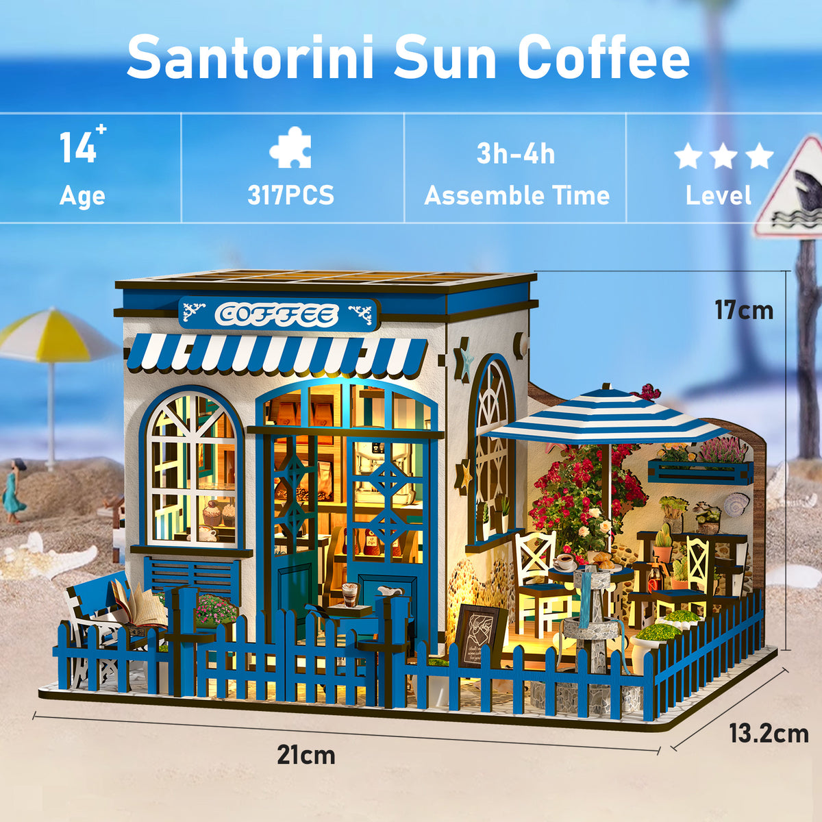 Aegean island terrace | Santorini sun coffee kit