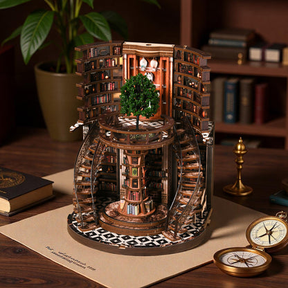 Circular archive of knowledge | Wisdom rings book repository kit